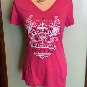 Harley Davidson short sleeve pink size L